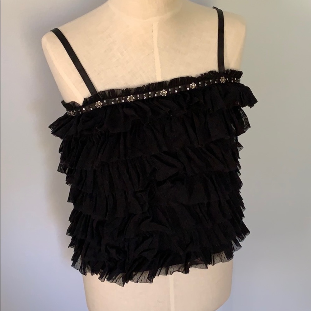 Black Ruffle Tank - Picture 2 of 6